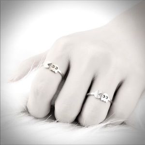 Silver Stainless Steel Pac Man Adjustable Ring